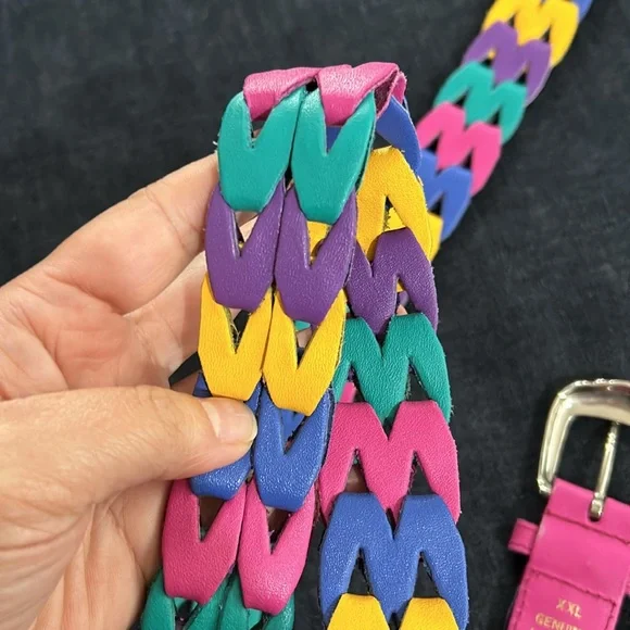 Genuine Leather Rainbow Belt 46.25 inches Long - Picture 6 of 6